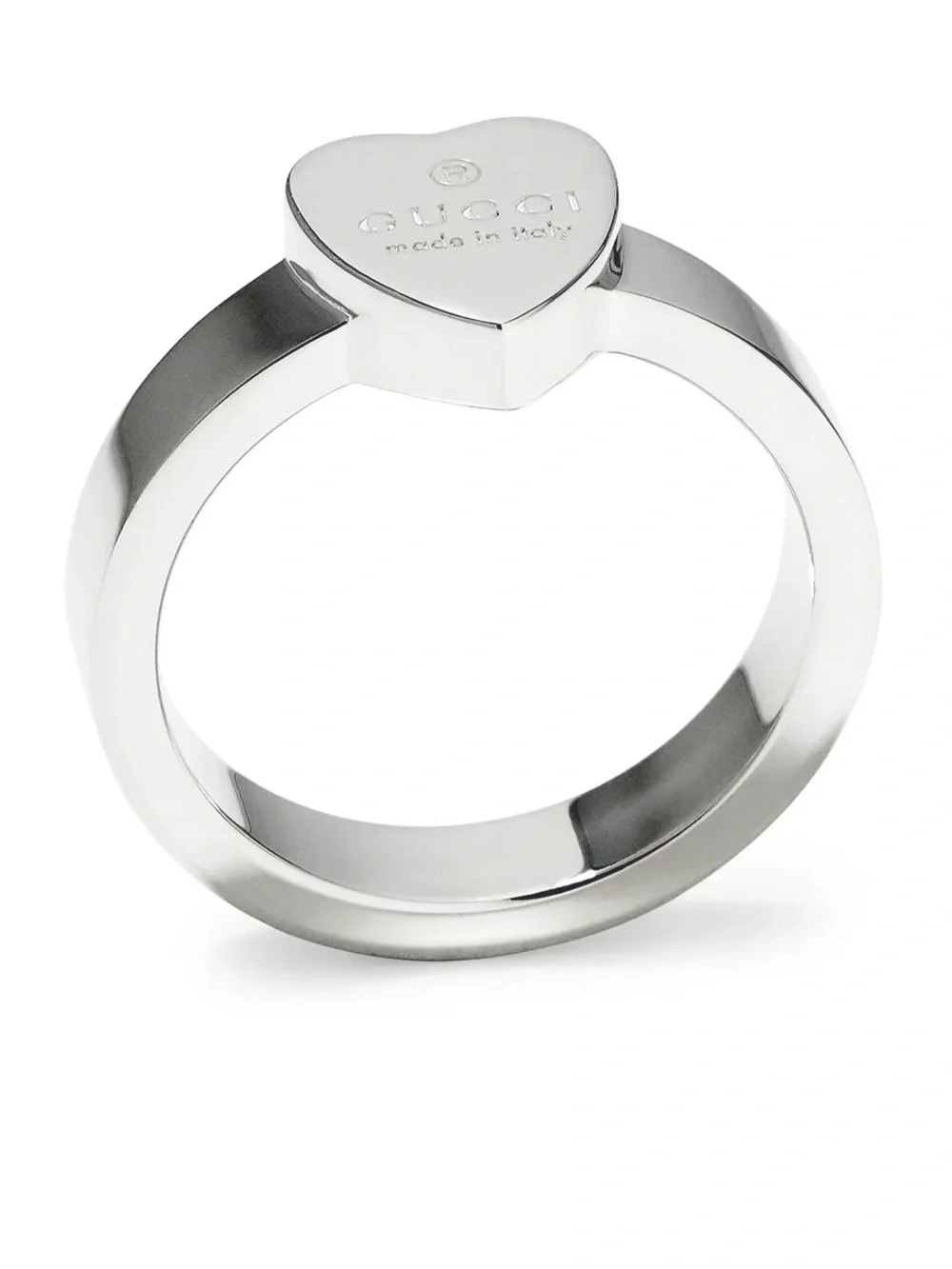 Gucci Sterling Silver Heart Signet Ring